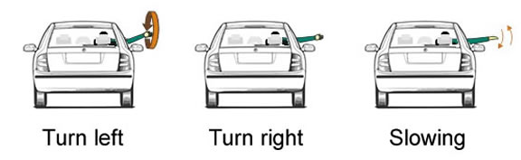 hand turn signals driving